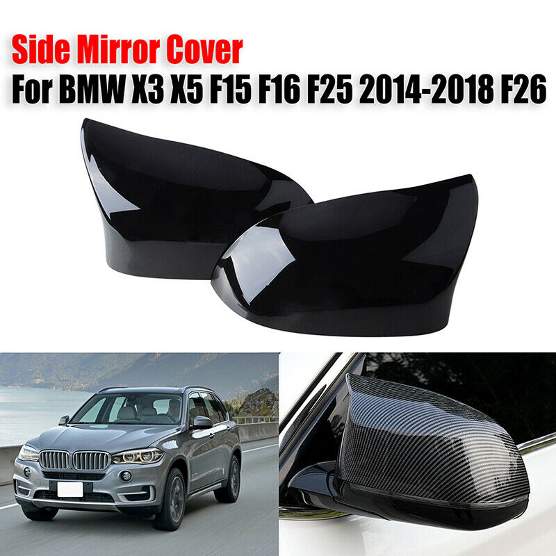 Gloss Black Wing Mirror Cover Cap For BMW X3 F25 X4 F26 X5 F15 X6 F16 2015-18 UK