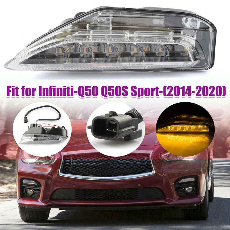 Fit For Infiniti Q50 Sport 2014-2020 Front Left Fog Light Turn LED Signal Lamp