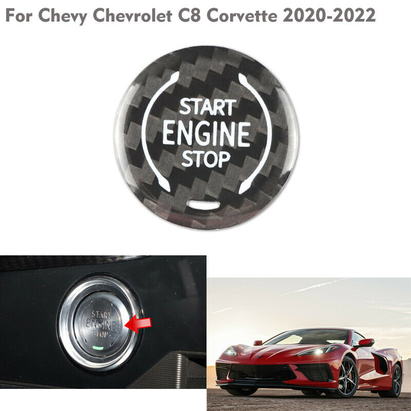Carbon Fiber Black Engine Start Button For Chevrolet Corvette C8 Z51 2020-2022