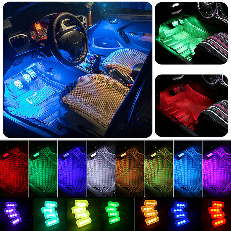 6IN1 Car 8M RGB Ambient Fiber Optic Neon Atmosphere Light Interior Light APP UK