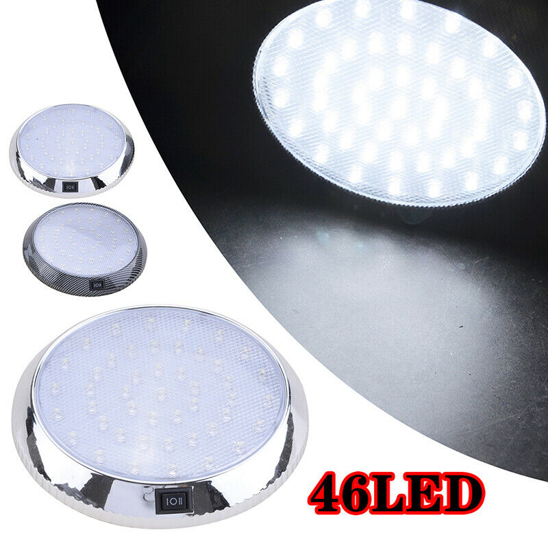 46 LED Car Inside Lights Ceiling Van Boat Caravan Roof Light 12V Chrome Color