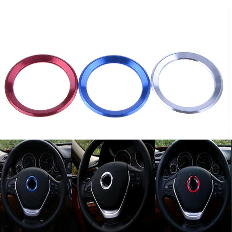 Silver Car Steering Wheel Center Ring Cover Interior Accessories Decor For BMW H