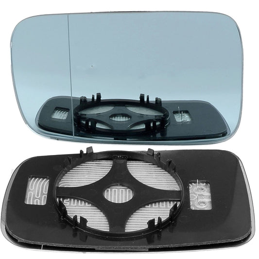 Left Passenger side blue Wide Angle mirror glass for BMW 7 Series 2002-08 heated