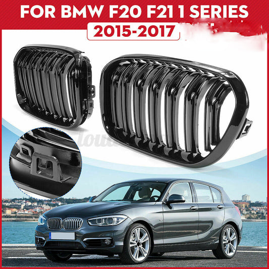 Pair Gloss Black Kidney Grille Grill Fit For BMW F20 F21 1 Series 2015-2018 UK