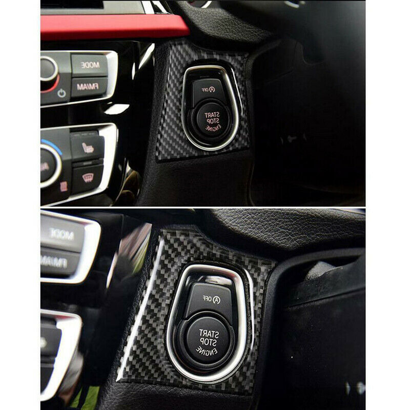 Real Carbon Fiber Engine Start Button Interior Trim For BMW 3 Series F30 F34 UK