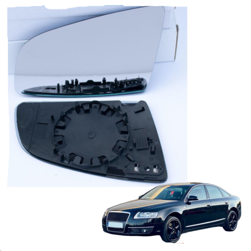 Left passenger side wing mirror glass for Audi A6 2004-2008 heated