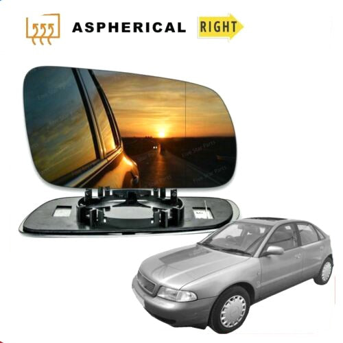 Right Driver Wide Angle side wing mirror glass for Audi A4 94-99 heated