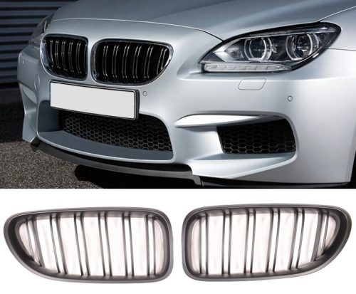 BMW F12 F13 F06 & M6 2dr & GC matte black kidney grille grilles double spoke UK
