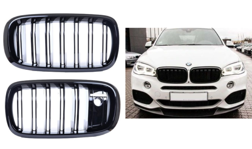 BMW X5 X6 F15 F16 F85 F86 Gloss black kidney grilles grills twin dual camera