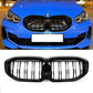 BMW 1 SERIES F40 GLOSS BLACK FRONT KIDNEY GRILLES GRILLS DOUBLE TWIN SPOKE UK