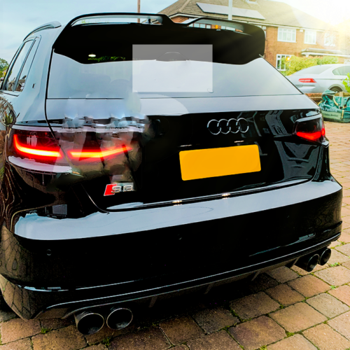 Audi RS3 Look A3 S3 RS3 8V Sportback 5 Door Gloss Black Boot Spoiler 2013 to 2020