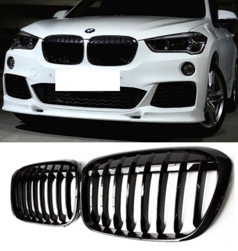 BMW X1 F48 M performance gloss black front kidney grilles grille grills 2015-