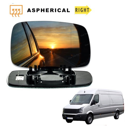 Left near side wing door UPPER mirror glass for VW Crafter 2006-17