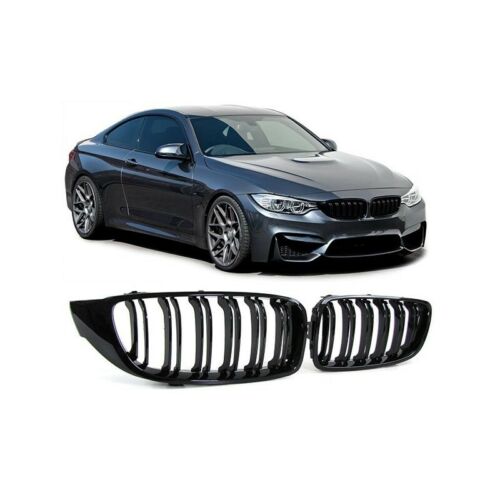 BMW F32 F33 F80 F82 F83 M4 2dr GLOSS BLACK FRONT KIDNEY GRILLES DOUBLE SPOKE UK