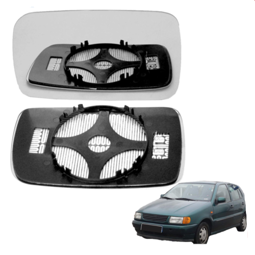 Left Passenger side Wing mirror glass for VW Polo 1994-1999 Heated