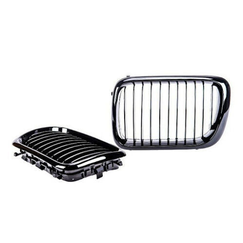 BMW E36 97-00 FACELIFT GLOSS BLACK PERFORMANCE FRONT KIDNEY GRILLES GRILLS UK