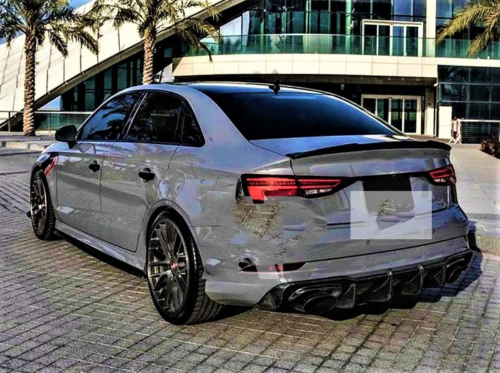 Audi RS3 Look A3 S3 RS3 8V Saloon Carbon Fibre M4 Style Boot Spoiler 2013 to 2020