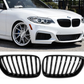 BMW 2 series F22 F23 gloss black performance front kidney grilles grills pair