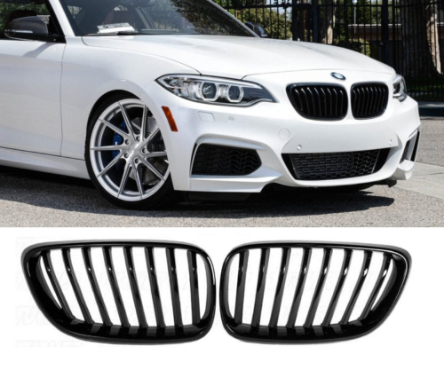 BMW 2 series F22 F23 gloss black performance front kidney grilles grills pair
