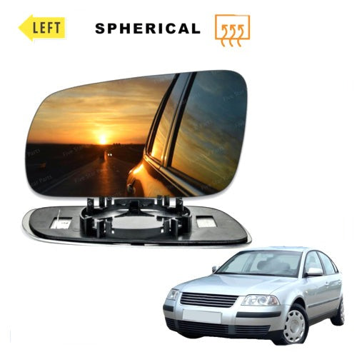 Left Passenger side Wing mirror glass for VW Passat 1996-2004 Heated
