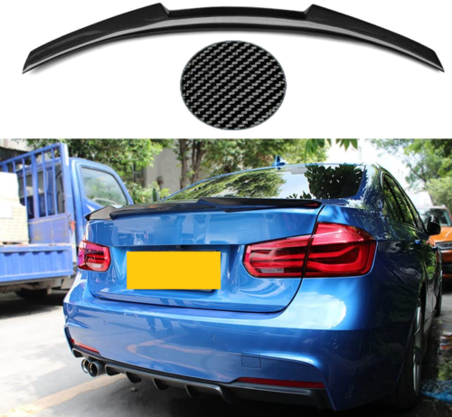 BMW F30 F80 M3 4dr M4 style look rear boot trunk lip spoiler carbon fibre look