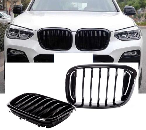 BMW G01 X3 18- M PERFORMANCE GLOSS BLACK FRONT KIDNEY GRILLES GRILLE GRILLS