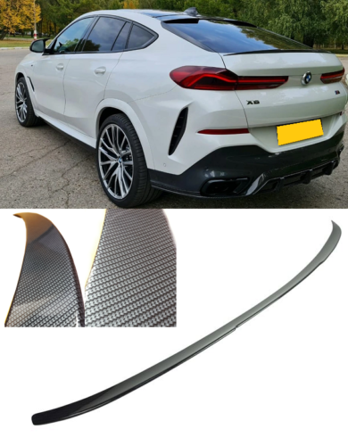 BMW X6 G06 X6M F96 M PERFORMANCE LOOK BOOT TAILGATE LIP SPOILER CARBON LOOK