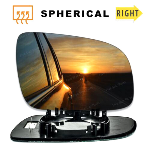 Right Driver side wing mirror glass for VW Polo 2000-2002 heated (14.5cm)