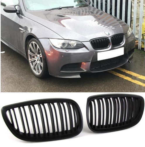 BMW E92 E93 06-10 & M3 matte black front front grilles grills double spoke UK