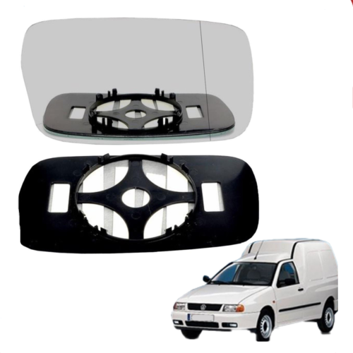Right Driver side Wide Angle wing mirror glass for VW Caddy 95-04