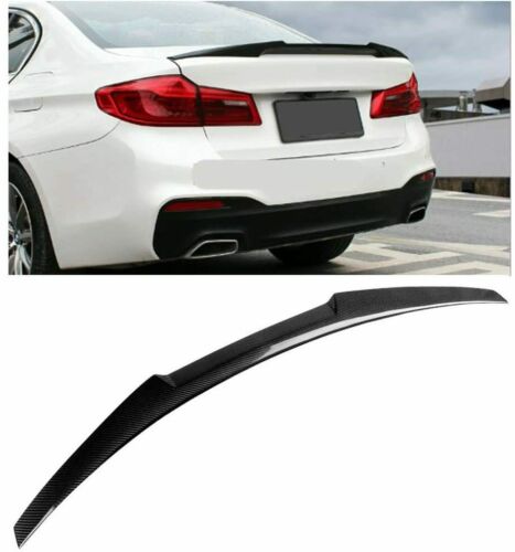 BMW G30 F90 saloon M4 V style rear boot trunk lip spoiler real carbon fibre