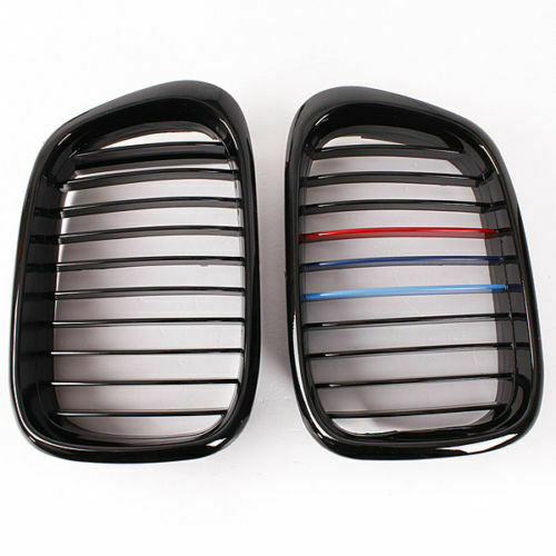 2x M Color Kidney Grille Grill Cover Fit For BMW E39 Facelift 5 Series 1997-2003