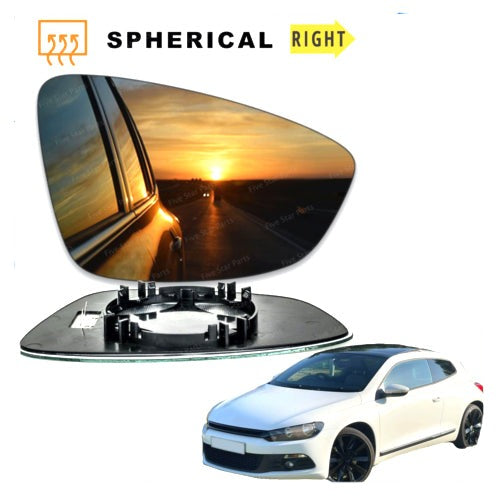 Right Driver side Wing mirror glass for VW Scirocco 2008-2017 Heated