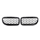 BMW F10 F11 & M5 pair gloss black chrome diamond kidney grille grilles grills