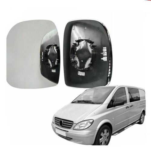 Left passenger side wing mirror glass for Mercedes Benz Vito W639 2003-09 heated
