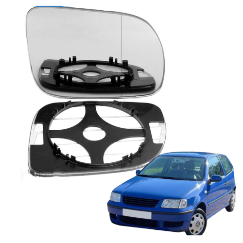 Right side wide angle wing mirror glass for VW Polo 2000-2002 (14.5cm)