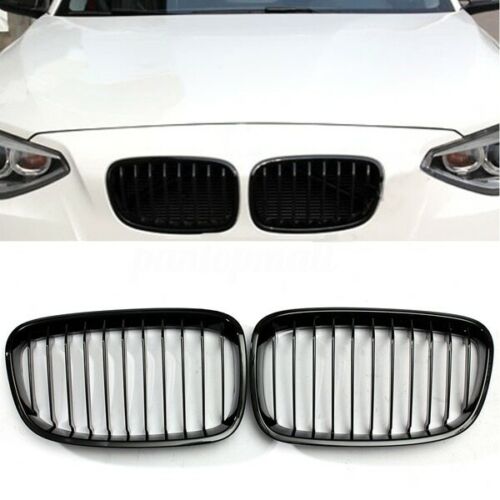 BMW F20 F21 11-15 matte black front kidney grilles grille performance style pair