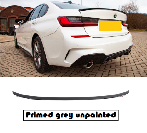 BMW G20 saloon M performance style rear boot lip trunk spoiler primed unpainted