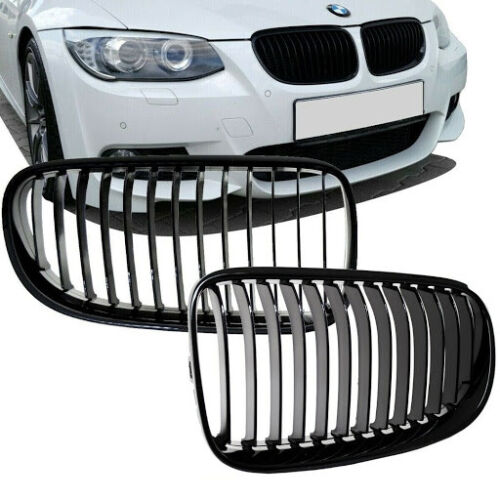 BMW E92 E93 10-13 LCI GLOSS BLACK M PERFORMANCE LOOK FRONT KIDNEY GRILLES GRILLS