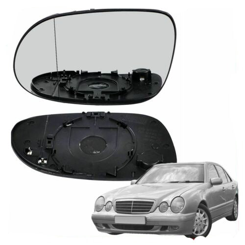 Left Passenger side wide angle mirror glass for Mercedes CLK 2002-2010 heated