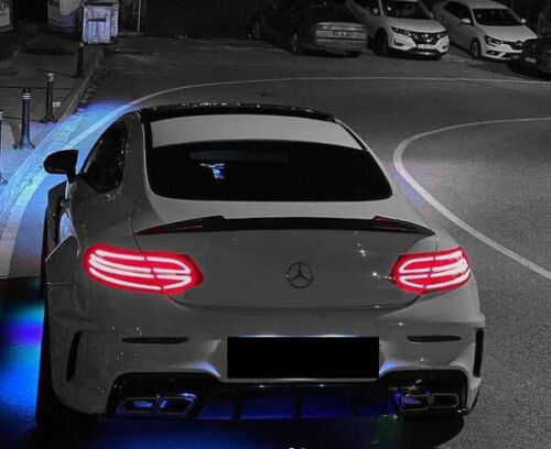 MERCEDES C CLASS C205 COUPE BATMAN STYLE BOOT SPOILER GLOSS BLACK OEM FIT