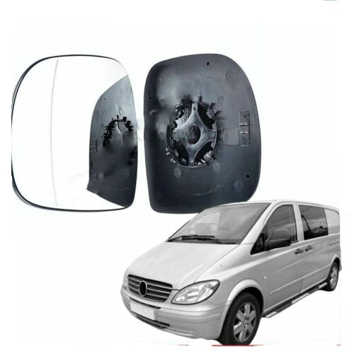 Left side Wide Angle wing mirror glass for Mercedes Vito W639 2003-09 heated