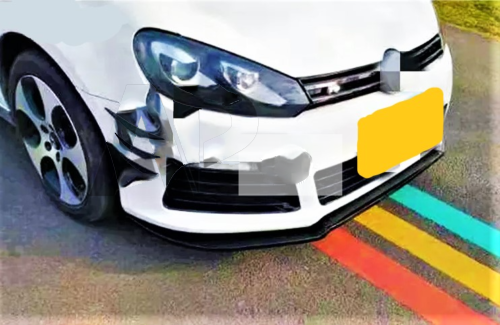 VW Golf MK6 R20 R Gloss Black Front Splitter Spoiler Lip Body Kit 2008-13