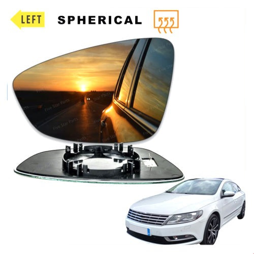 Left near side wing mirror glass for VW CC 2012-2017 heated Passenger