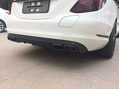 MERCEDES C CLASS W205 C63 LOOK REAR DIFFUSER VALANCE WITH TAILPIPE BLACK