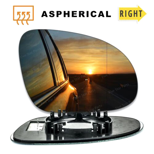 Right Driver side Wide Angle mirror glass for Volkswagen Polo 2002-2005 heated