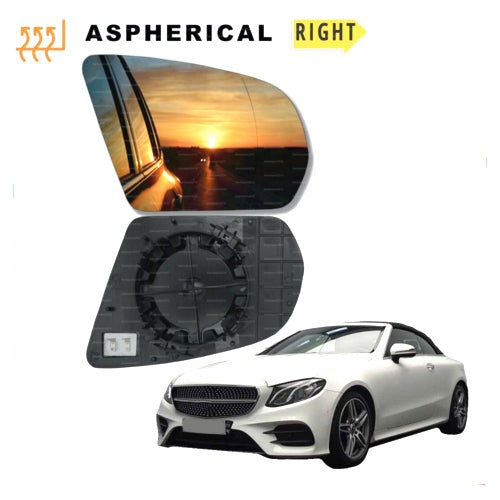Mercedes E-Class Right Driver wing mirror glass 2016-2022 side Wide angle Heated