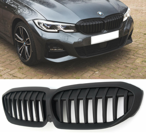 BMW 3 SERIES G20 G21 MATTE BLACK M PERFORMANCE LOOK KIDNEY GRILLES GRILLS PAIR