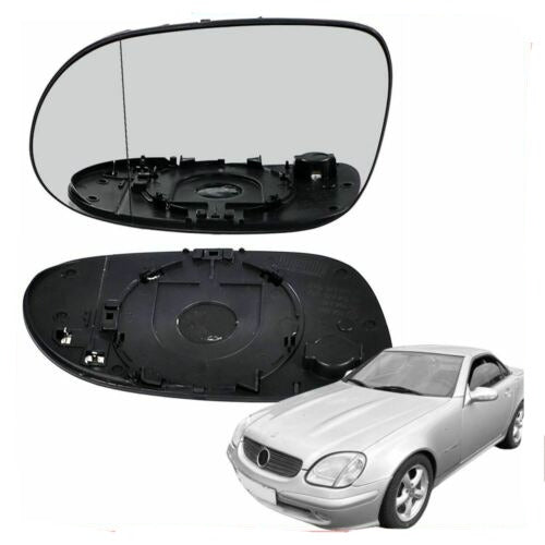 Left Passenger side wide angle mirror glass for Mercedes SLK 1996-2004 heated