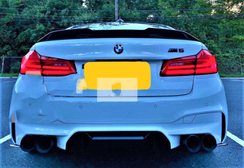 BMW M Sport 5 Series M5 G30 F90 Gloss Black High Kick PSM Ducktail Spoiler Kit